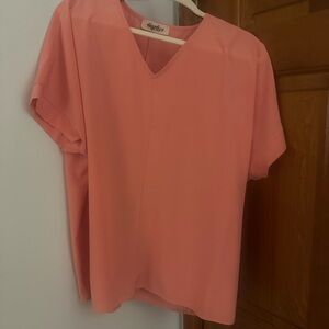 Hayden orange Boxy Short Sleeve Blouse